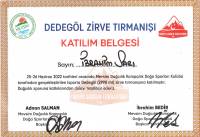 Dedegöl Zirve Tırmanışı Katılım Belgesi