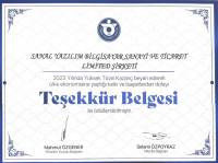 2023 İzmir Ticaret Odası Teşekkür Belgesi