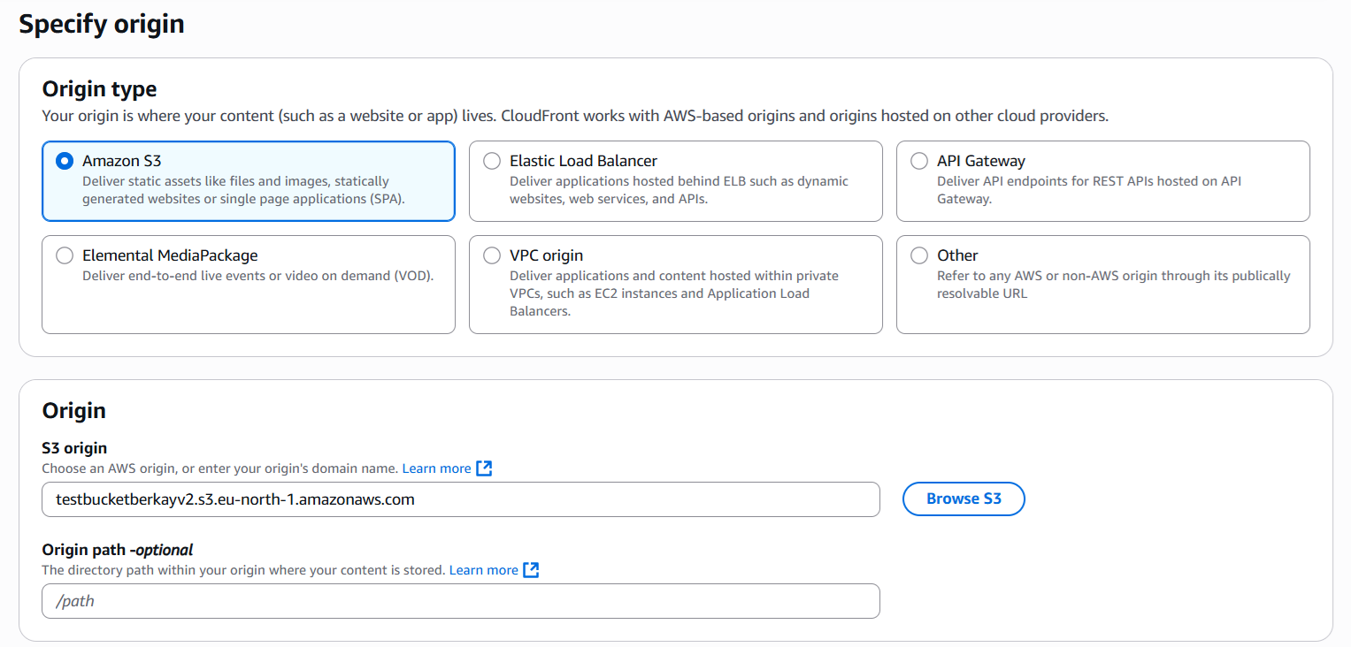 Cloudfront origin tipi
