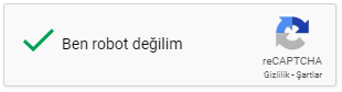recaptcha ben robot değilim onayı